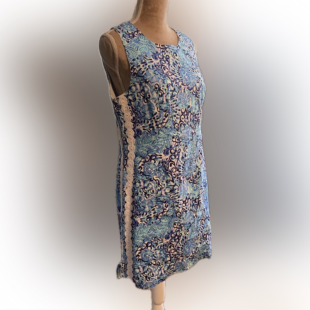 Lily Pulitzer Blue Floral Sleeveless Shift Dress